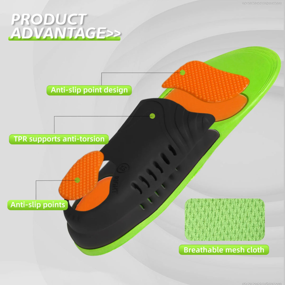 Insole with anti-slip points and TPR support on a gray background